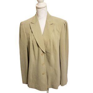 Cato Woman Beige Pinstripe Button-Up Blazer Jacket 18W